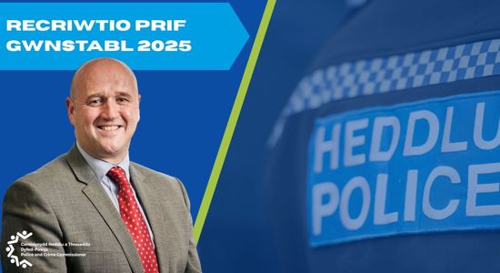 Recriwtio’n agor ar gyfer Prif Gwnstabl nesaf Heddlu Dyfed-Powys
